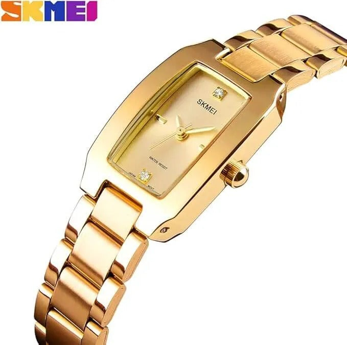 SKMEI - 1400 - Women Stainless Steel Rectangle Dial Elegant Watch - gold image 0