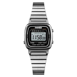 Skmei - 1901 - Women Minimal Square Watch - Silver-Steel image 0