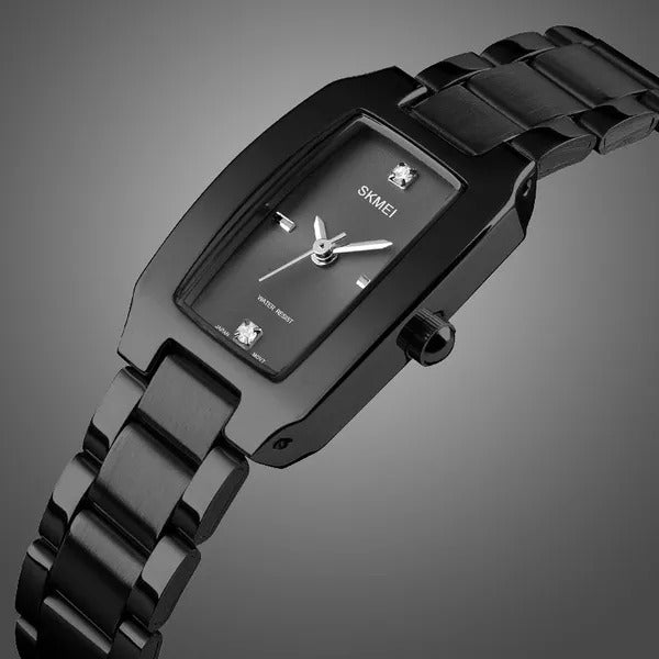 SKMEI - 1400 - Women Stainless Steel Rectangle Dial Elegant Watch - black image 1