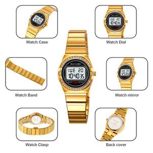 SKMEI - 2446 - Women Digital Stainless Steel Watch - gold image 5