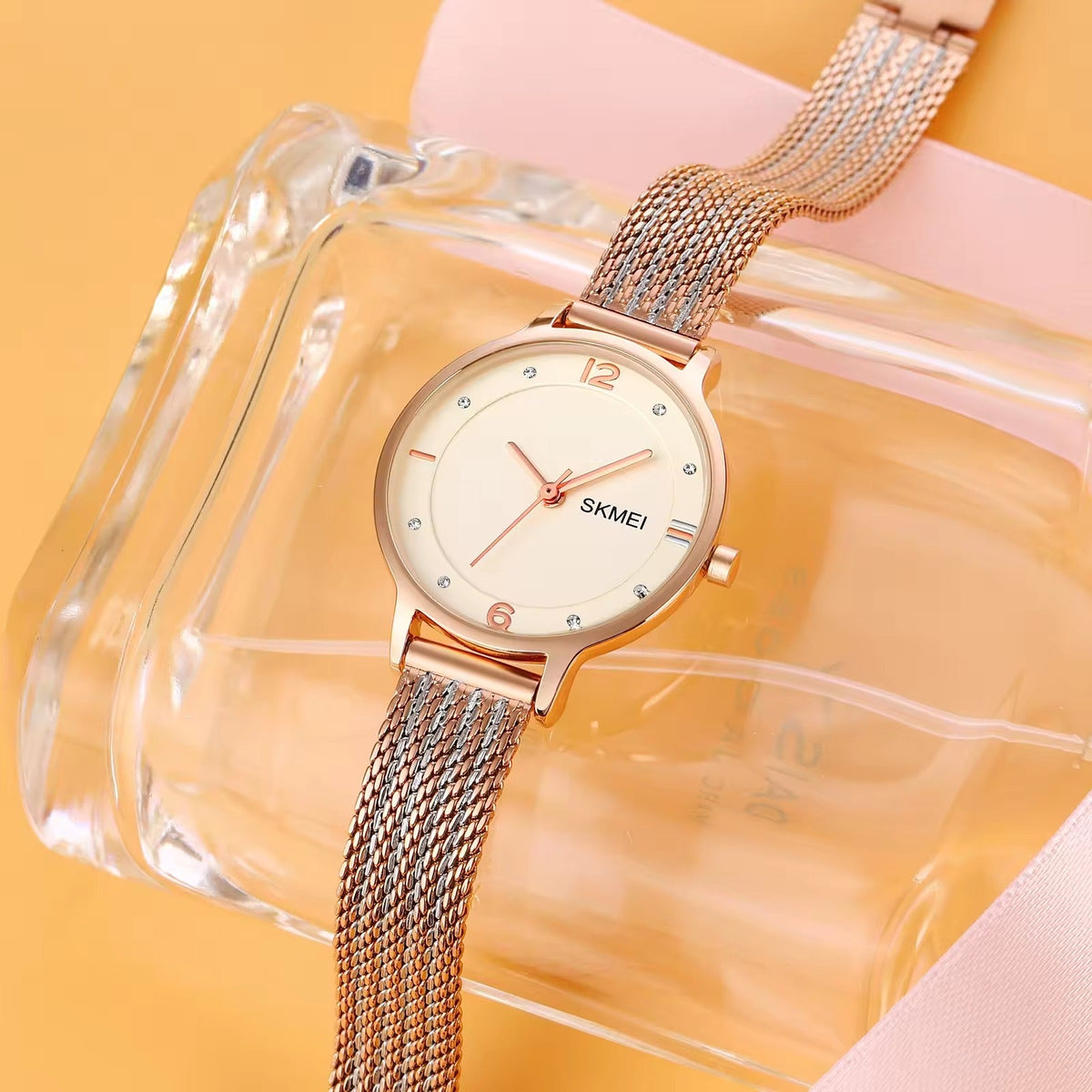 SKMEI - 1874 - Women Stainless Steel Quartz Watch - rose gold image 3