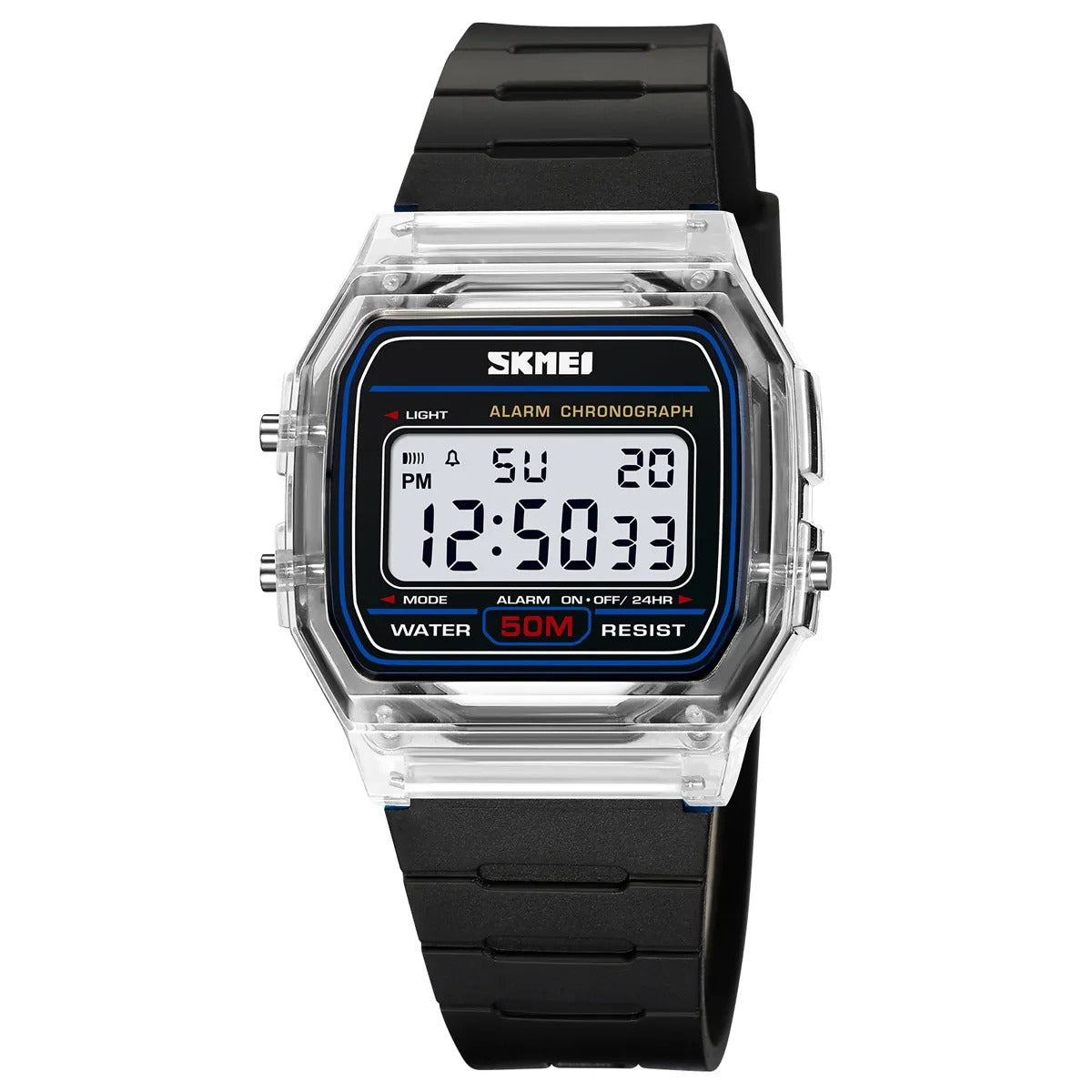 Skmei - 2056 - Women Neon Clear Digital Watch - White/Black image 0