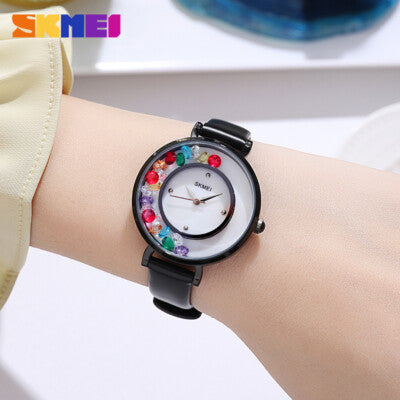 Skmei - 2041 - Women Minimal Quartz Timepiece - black image 2