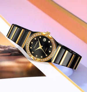 Skmei - 2342 - Women Stainless Steel Quartz - black/gold image 2