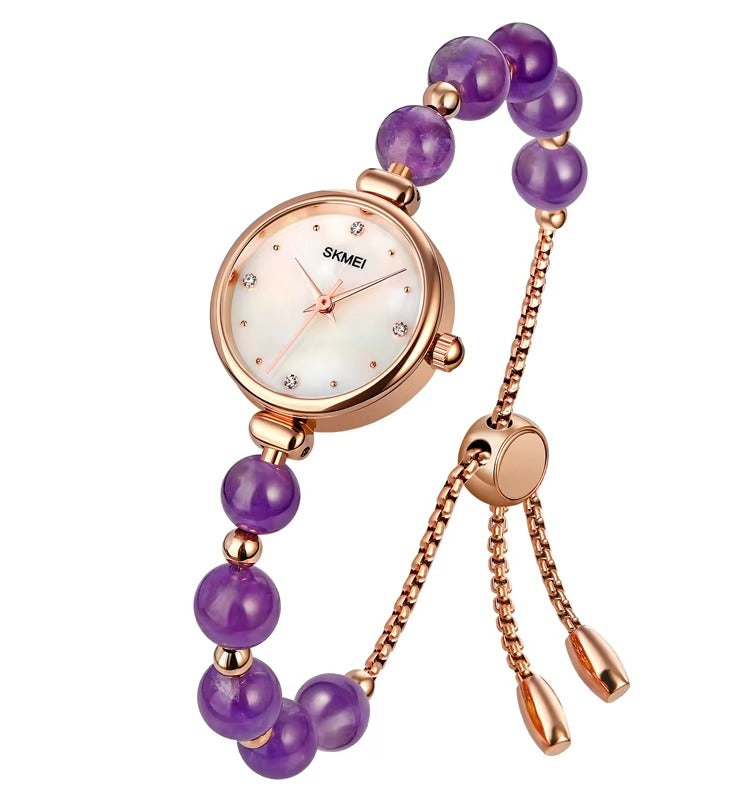 SKMEI - 1983 - Women Bracelet Design Stainless Steel Watch - Purple image 0