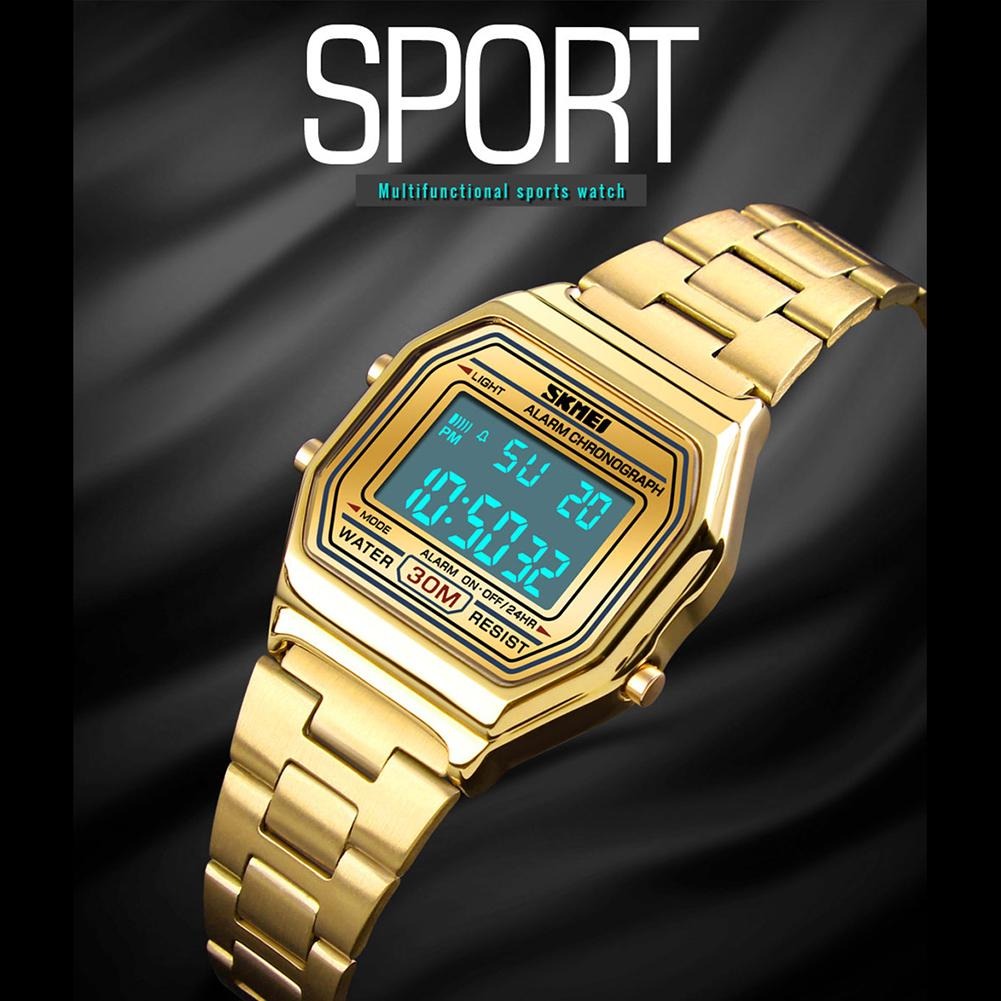 Skmei 1415 - Women Digital Stainless Steel Water Resistant - Gold image 4