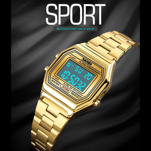 Skmei 1415 - Women Digital Stainless Steel Water Resistant - Gold image 4