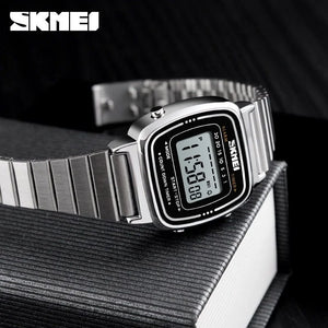 Skmei - 1901 - Women Minimal Square Watch - Silver-Steel image 2