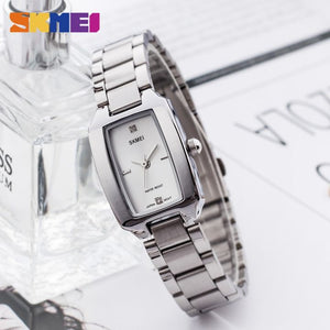 SKMEI - 1400 - Women Stainless Steel Rectangle Dial Elegant Watch - silver image 1