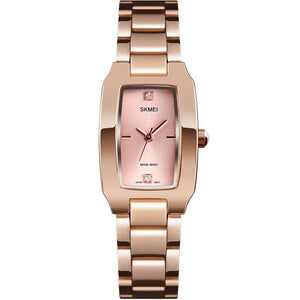 SKMEI - 1400 - Women Stainless Steel Rectangle Dial Elegant Watch - rose gold image 3