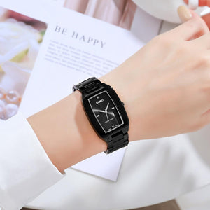 SKMEI - 1400 - Women Stainless Steel Rectangle Dial Elegant Watch - black image 2