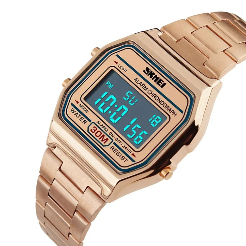 Skmei 1415 - Women Digital Stainless Steel Water Resistant - rose gold image 3