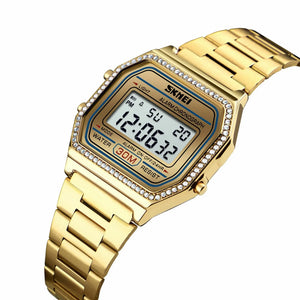 Skmei - 1474 - Digital Women Watch - Golden image 1