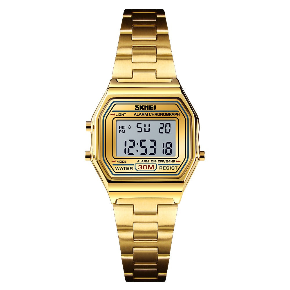 Skmei 1415 - Women Digital Stainless Steel Water Resistant - Gold image 0