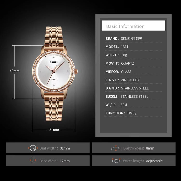 Skmei - 1311- Women Stainless Steel - RoseGold image 2
