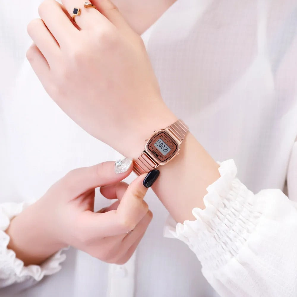 Skmei - 1901 - Women Minimal Square Watch - RoseGold-Steel image 3